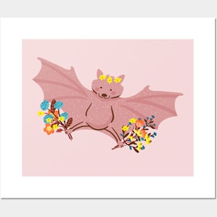 Bat and Flowers Posters and Art